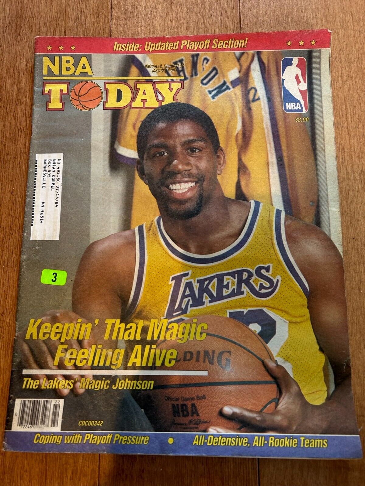 1984 NBA Today Newspaper Magazine Basketball Magic Johnson lakers 