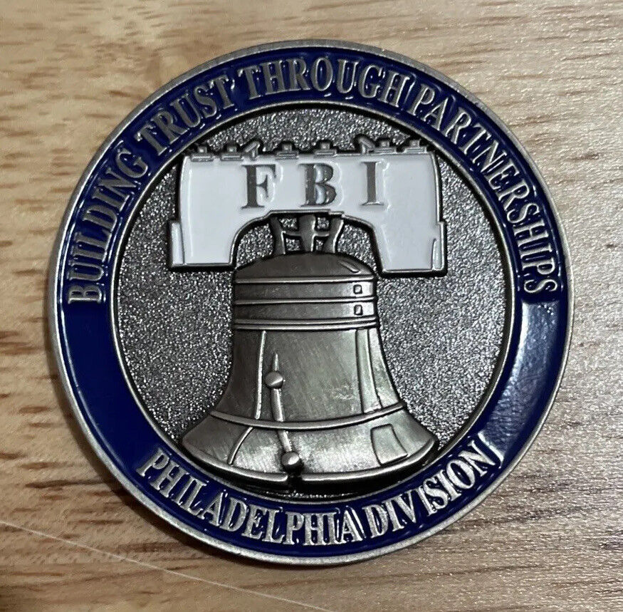 Dept Of Justice FBI Philadelphia Division Liberty Bell 🔔 Challenge Coin