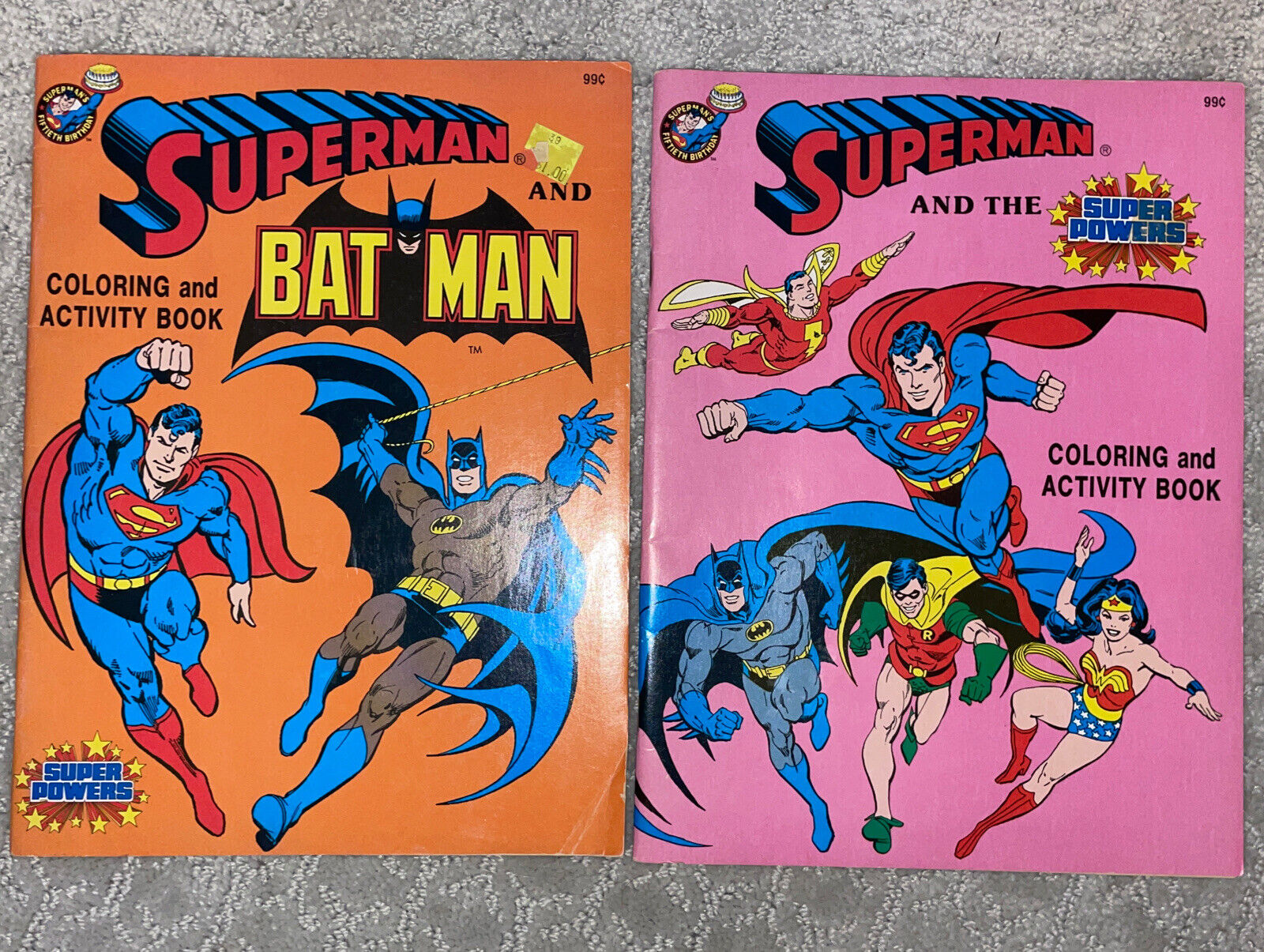 Superman Coloring and Activity Book 50th Birthday 1987 edition