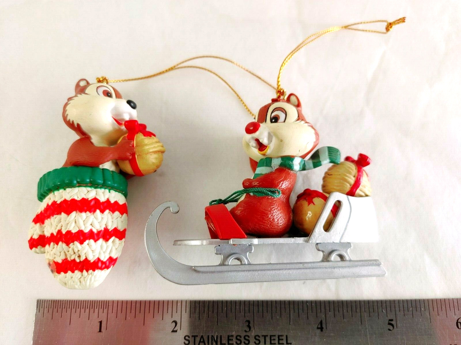 Grolier Christmas Magic Ornament Chip And Dale Disney Lot Of 2 Individual #18068