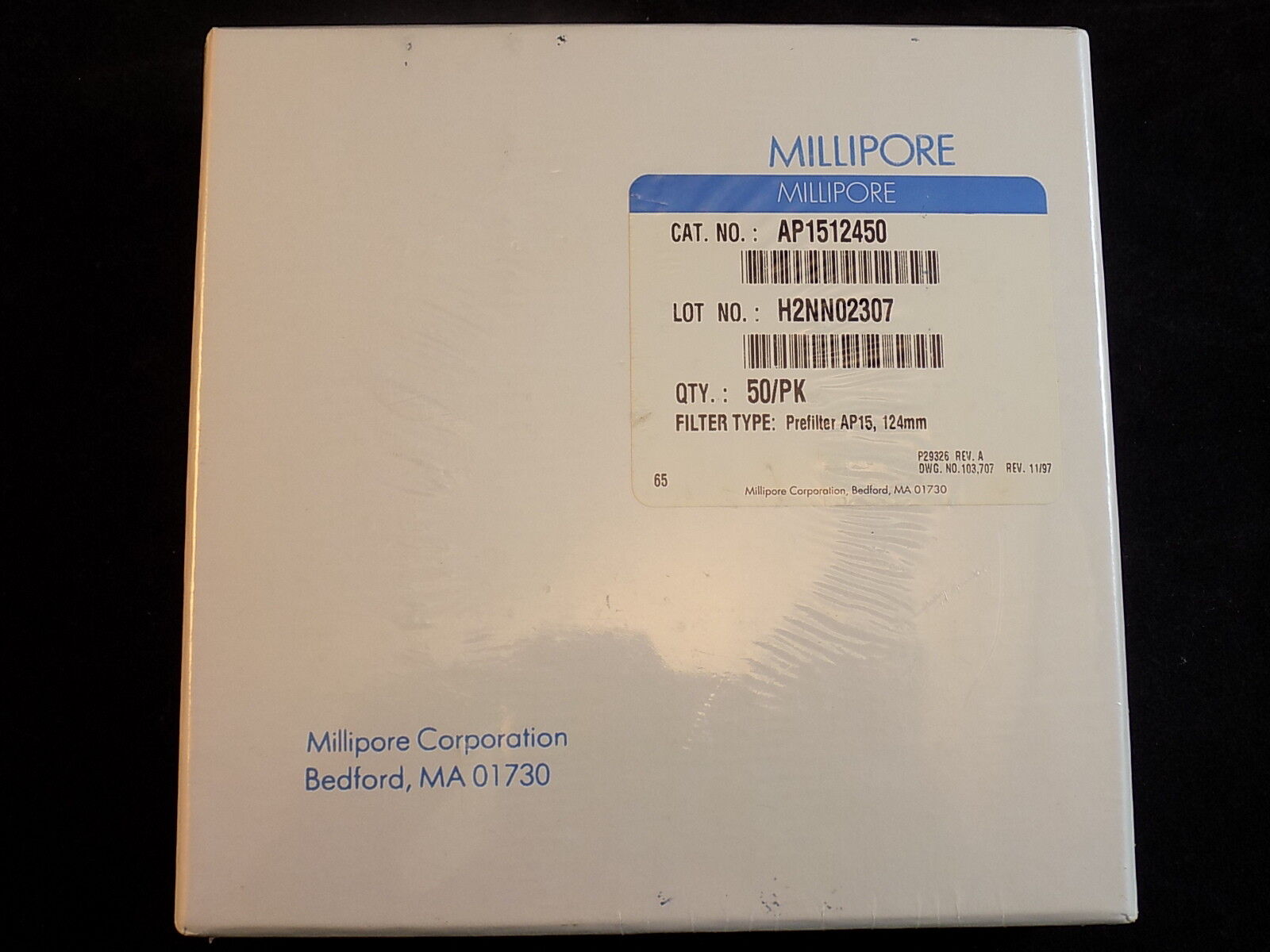 Millipore 50 pack prefilter AP1512450, 124mm NEW