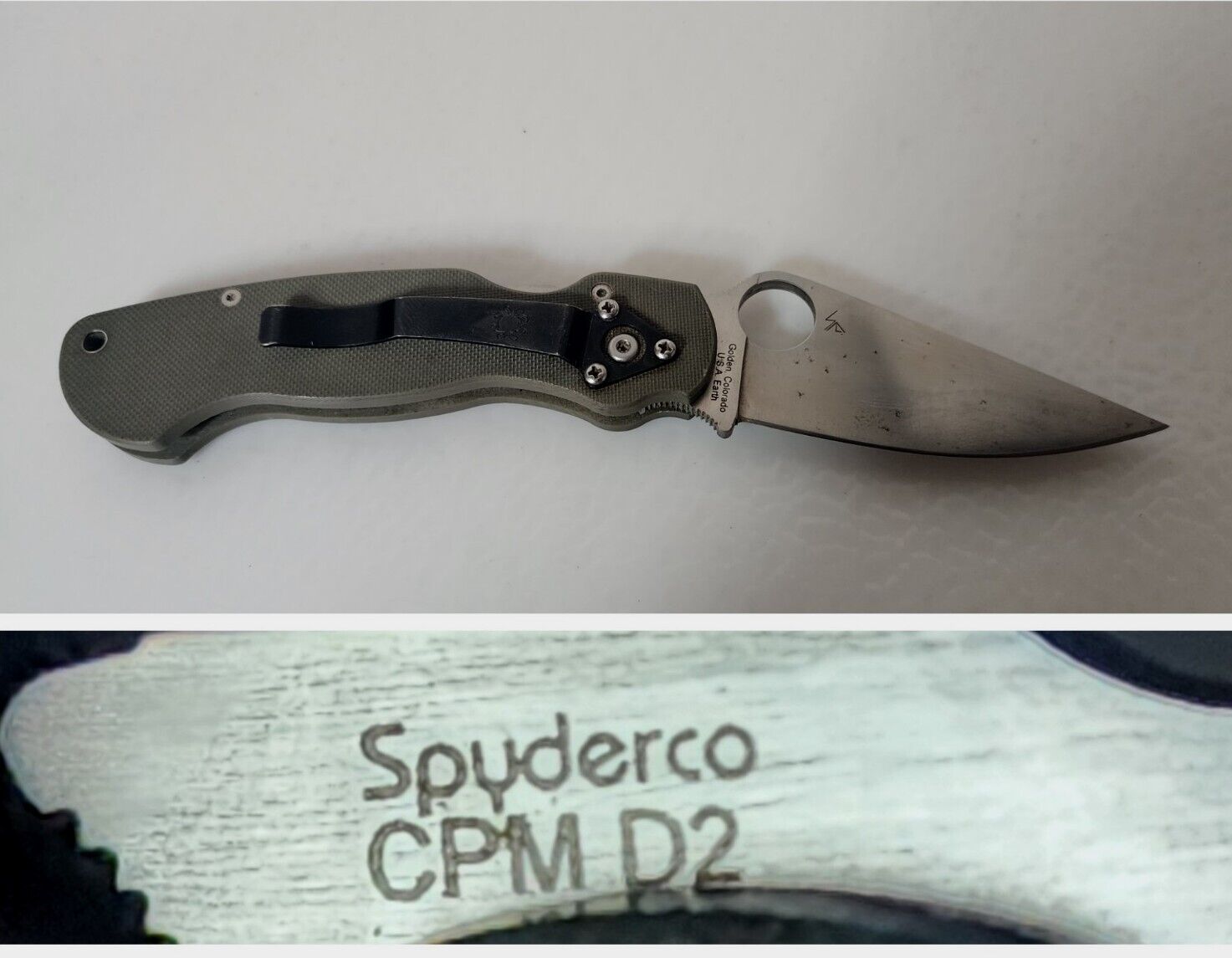 Very Rare* Spyderco CPM D2 (Collectors item) Made in USA