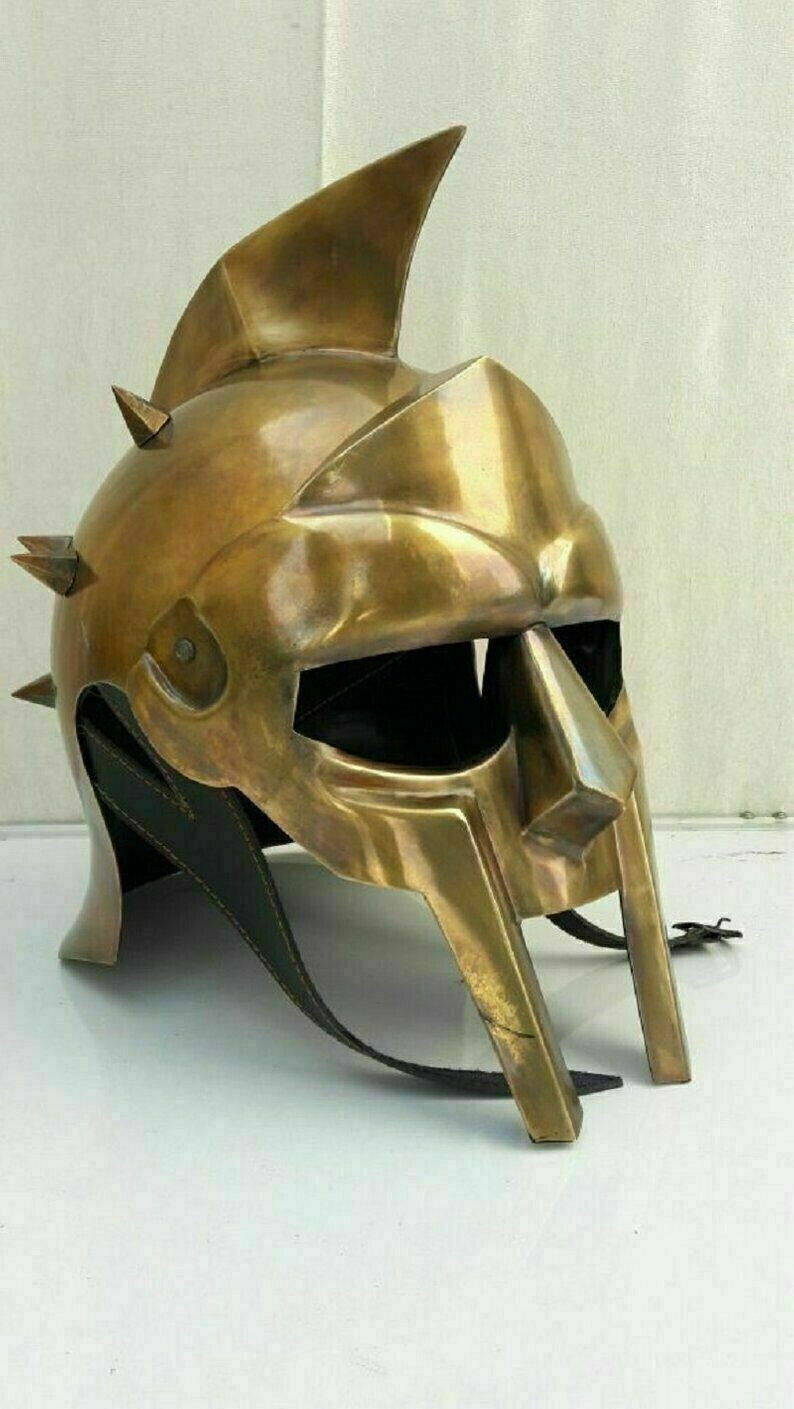 Medieval Knight Gladiator Engraved Role Play Costume replica reenactment helmet