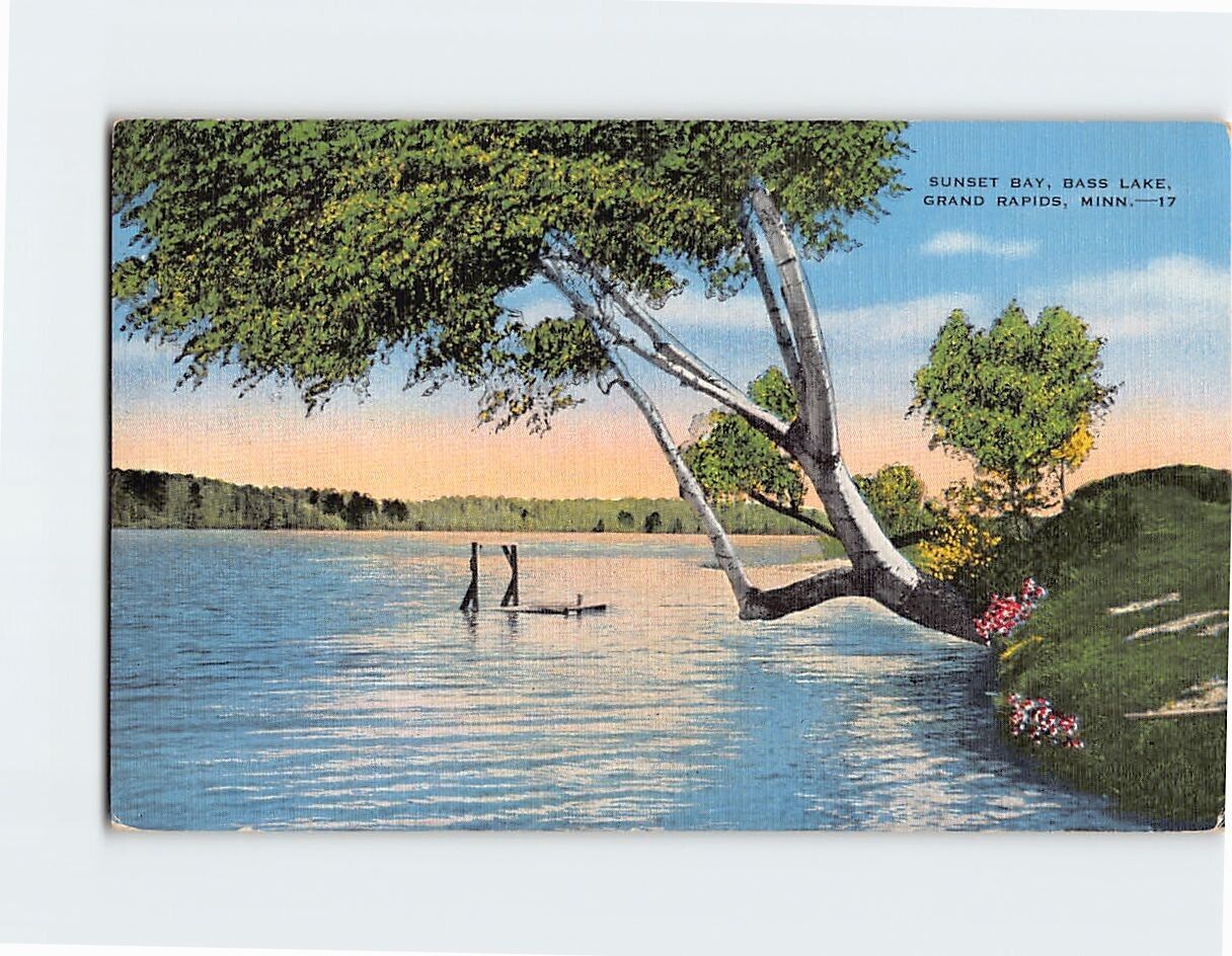 Postcard Sunset Bay Bass Lake Grand Rapids Minnesota USA