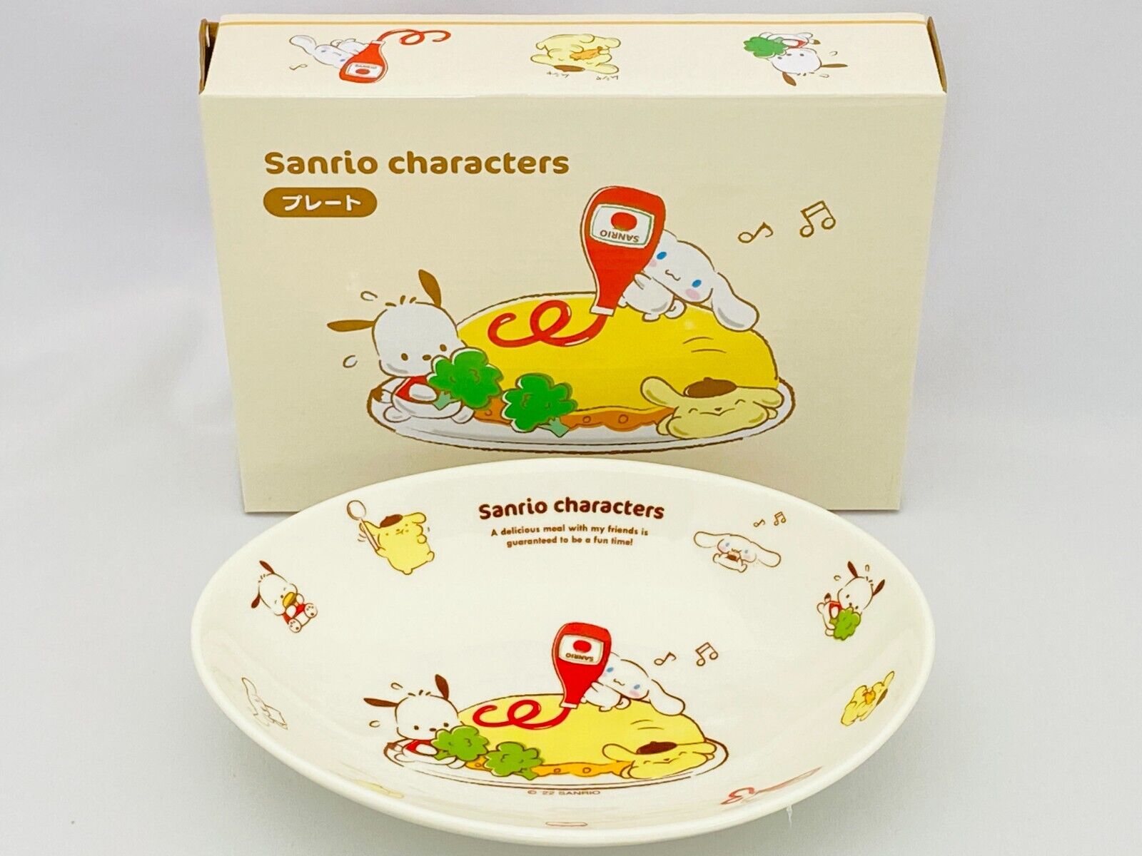 Sanrio Characters Ceramic Plate (Omori Design ) Pompompurin Pochacco Japan New
