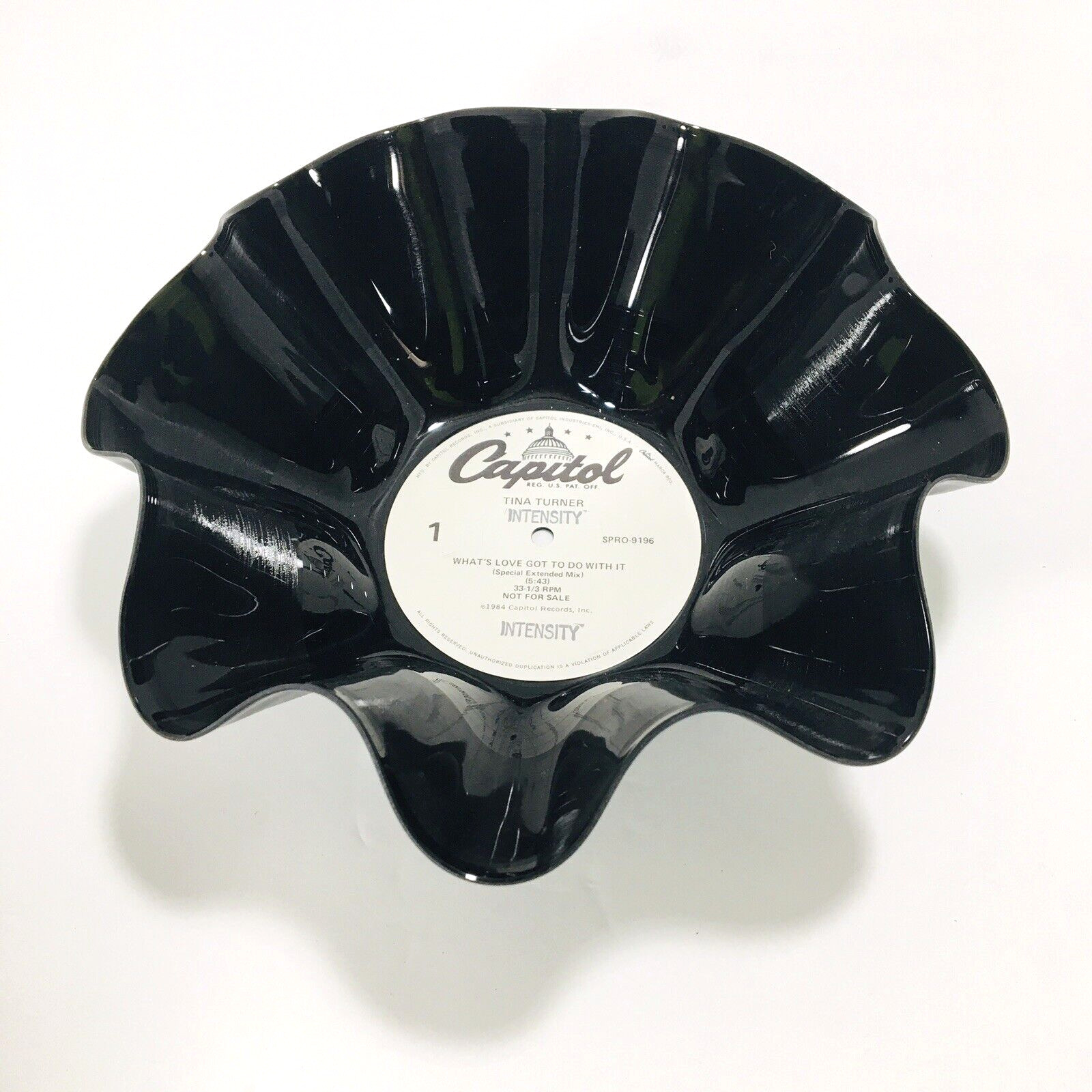 Repurposed Vinyl Record BOWL Tina Turner Intensity What's Love Got to Do With It