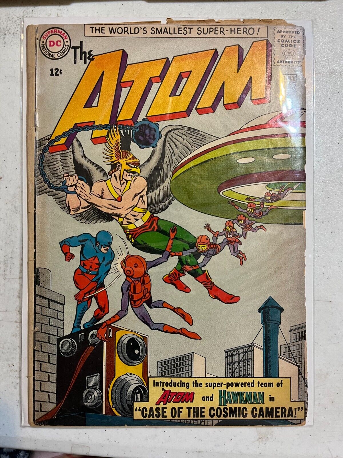 The Atom Issue 7 DC Comics 1963 Spine Damage and Small Water Spots