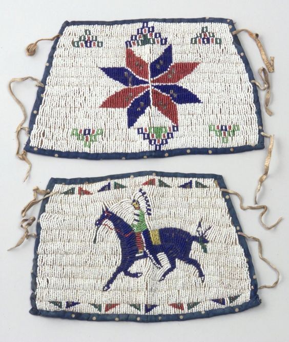  Old American Beaded Horse Cuffs Sioux  9.0 in x 7.0 in x 5.5 in BCF101