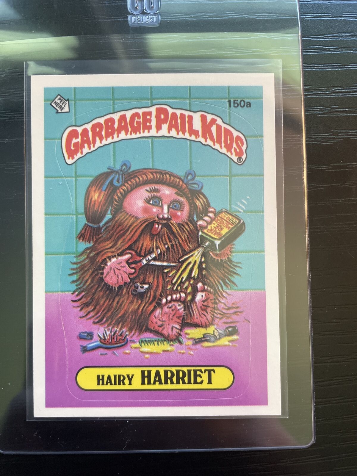 1986 Topps - Garbage Pail Kids - Hairy Harriet - Series 4 - Stickers - #150a
