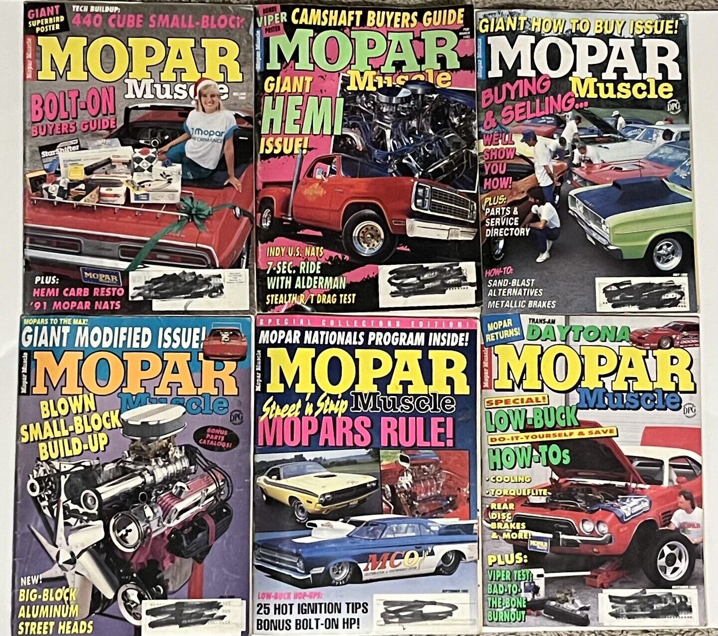 MOPAR Muscle Magazine - 1992 - Lot Of 6 Issues - Complete Year