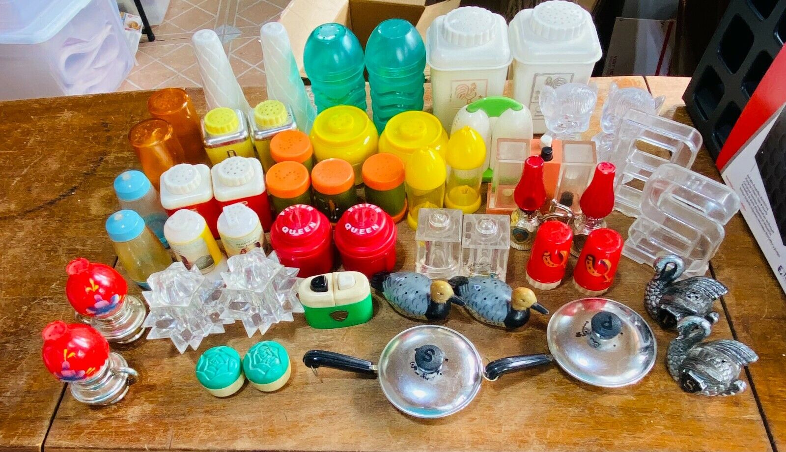 Lot of 27 Sets of Vintage Plastic Salt & Pepper Shakers