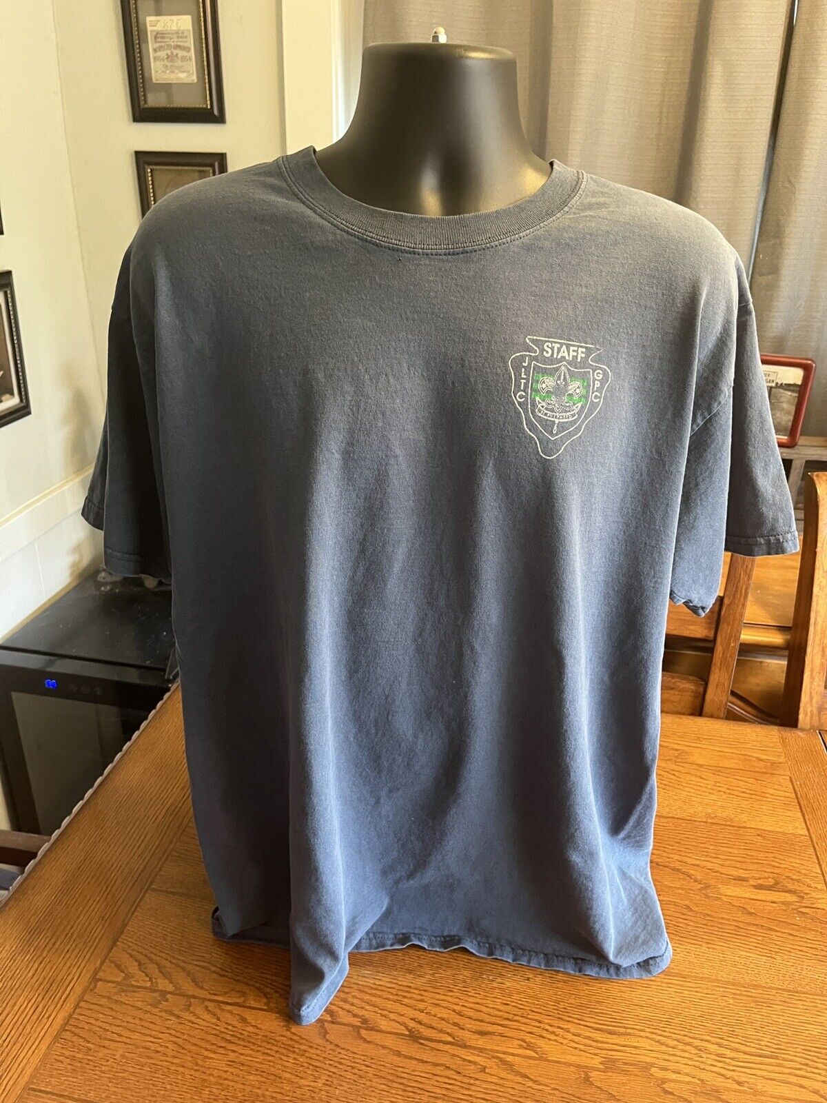 Vintage Boy Scouts Staff T Shirt XL - Faded Blue JLTC GPC Be Prepared Cub Scouts