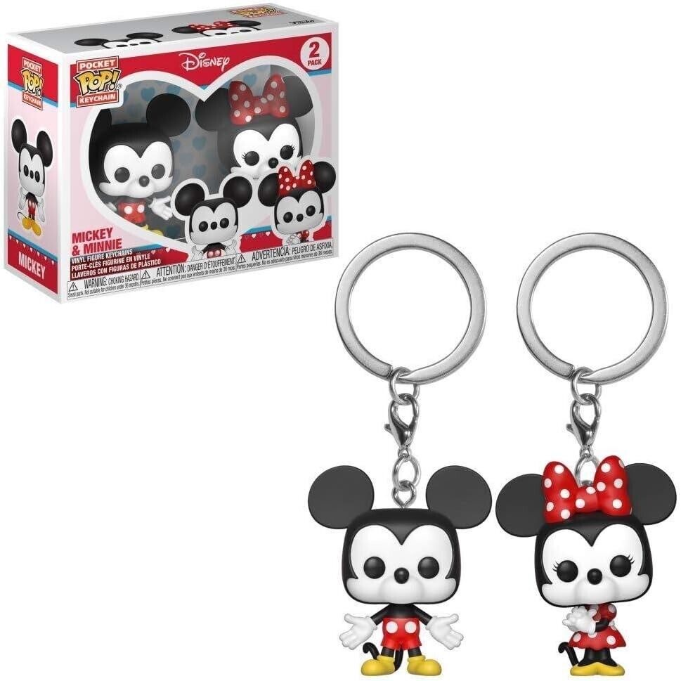 Disney Pocket Pop Funko Mickey & Minnie Vinyl Figure Keychain 2-Figures
