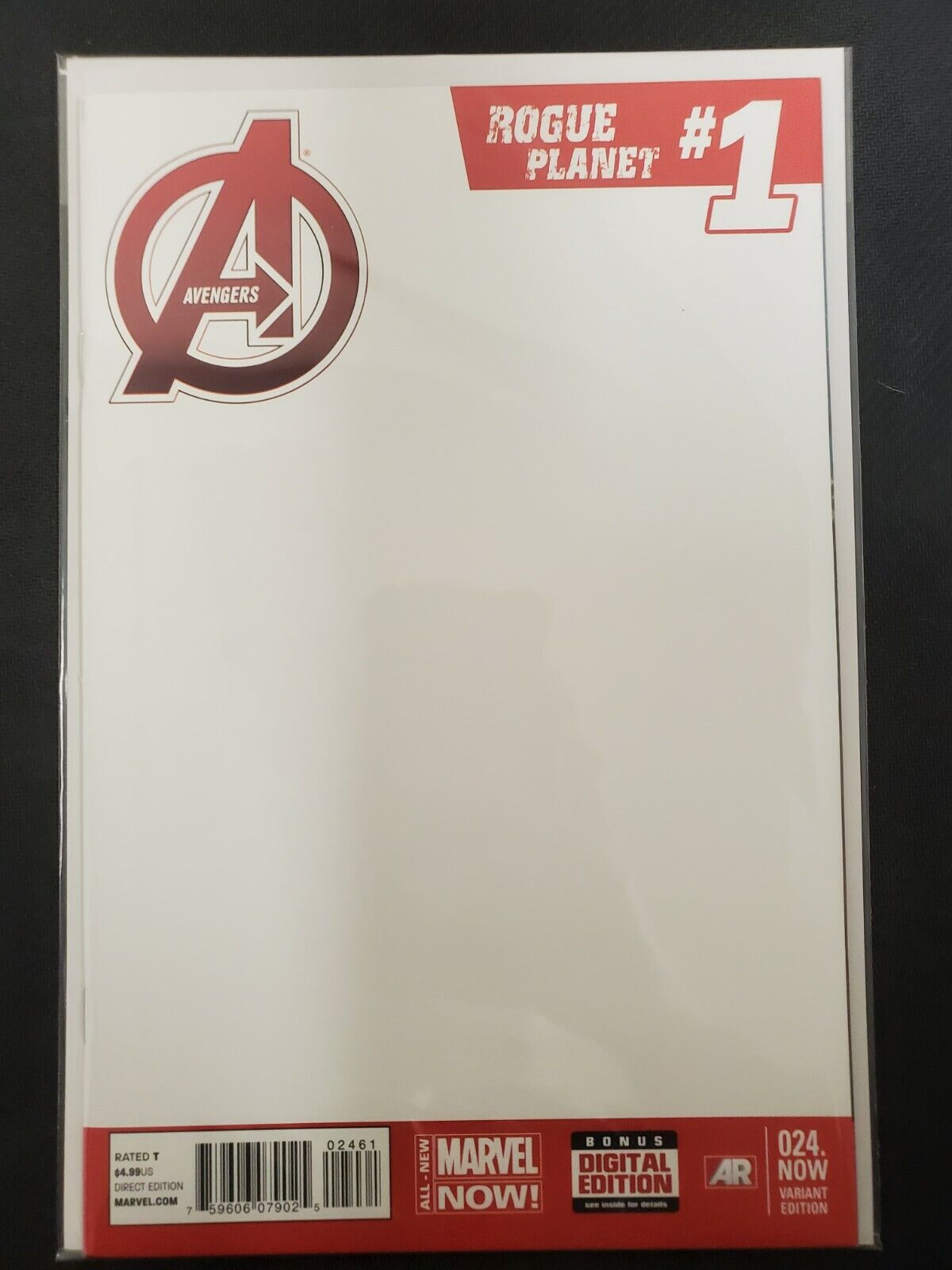 Avengers #24. Rogue Planet Blank Sketch Variant (2014) NM- Marvel 1st Print