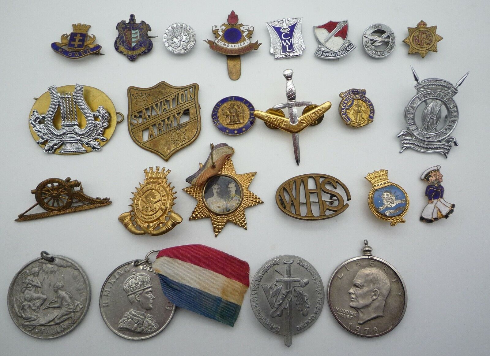 Collection of 24 x Badges Medals Etc