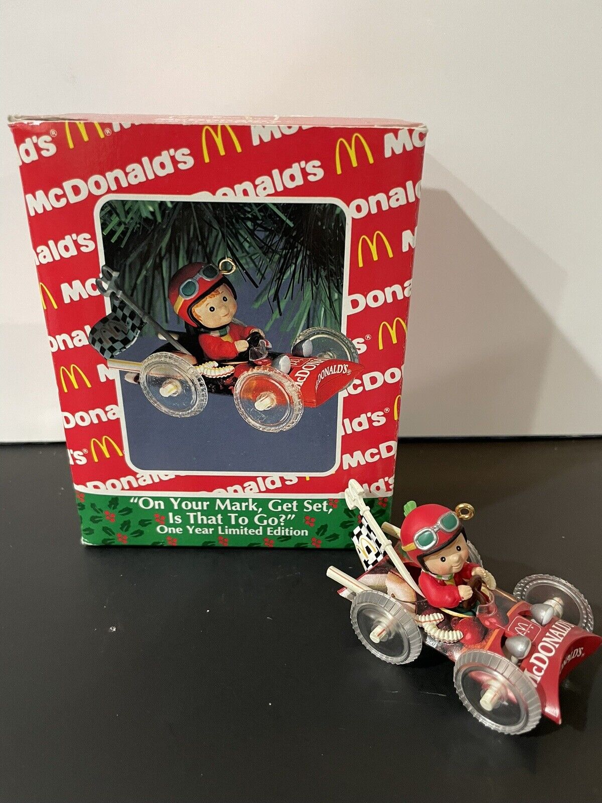 McDonald's 1993 Enesco Christmas Ornament ON YOUR MARK GET SET IS THAT TO GO?