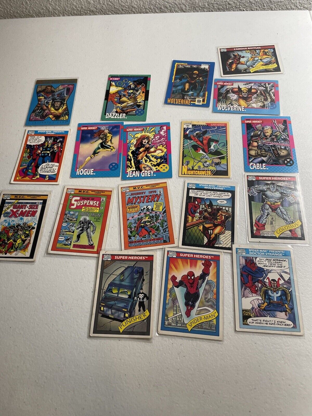 Vintage Marvel Cards Lot Of 18 Cards 1990/1992 Era