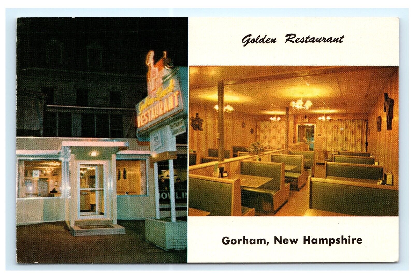 Golden Restaurant Gorham NH New Hampshire Postcard A13