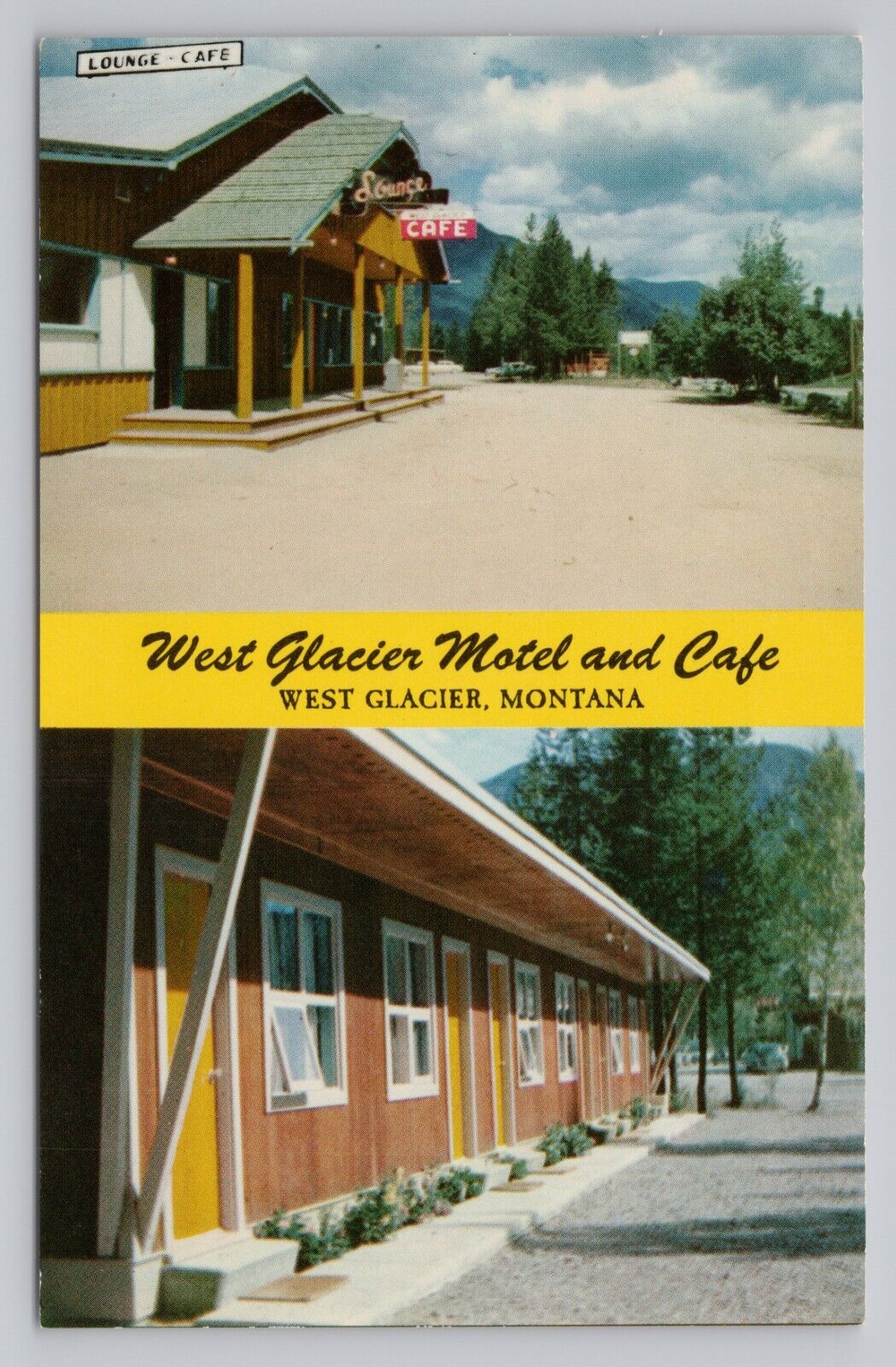 West Glacier Motel and Cafe, Montana Postcard