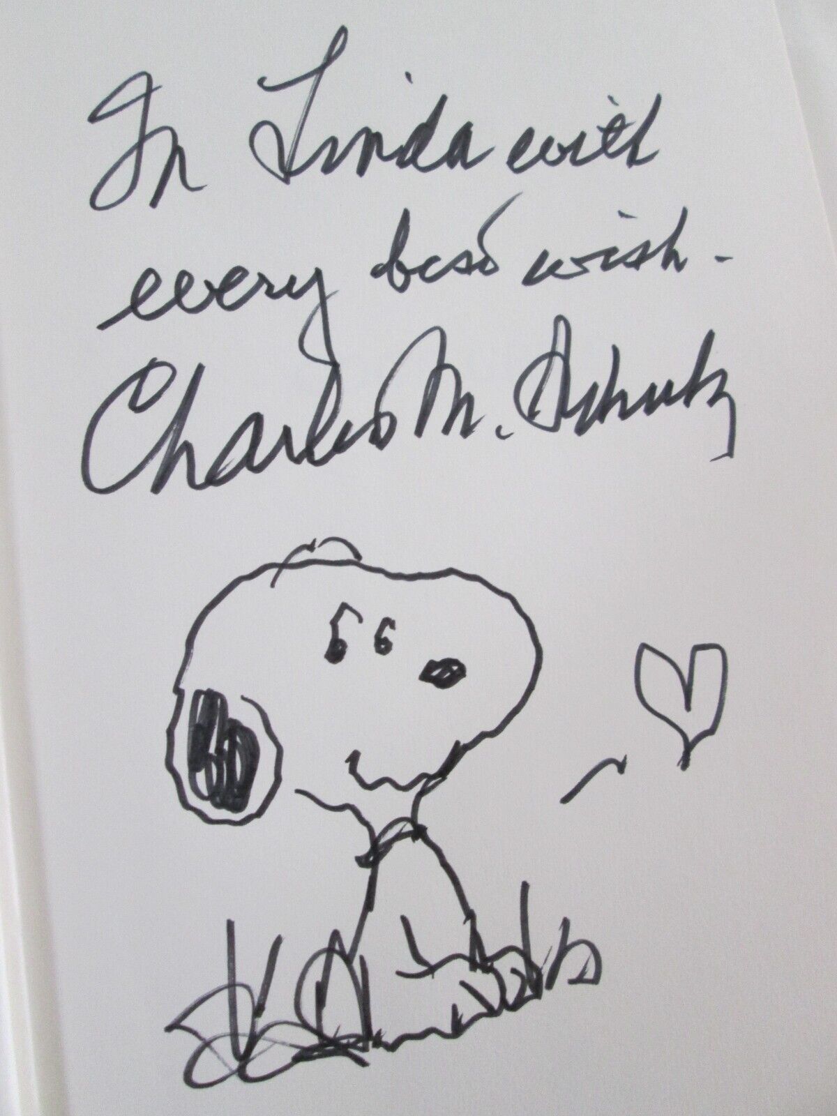 Charles Schulz book Good Grief signed with Snoopy Drawing Charles Schulz Story
