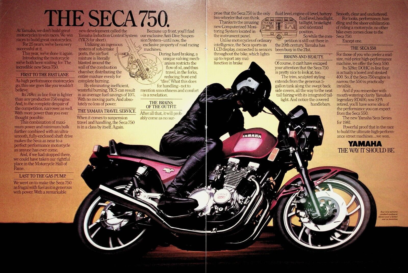 1981 Yamaha Seca 750 - 2-Page Vintage Motorcycle Ad