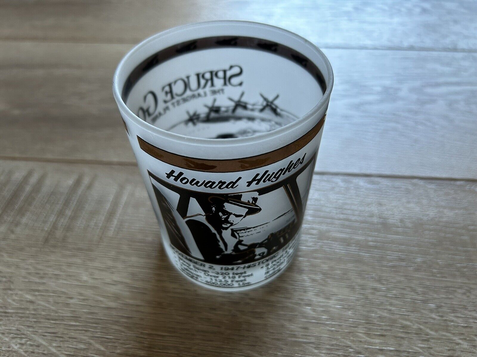 Spruce Goose Souvenir Glass Beer Stein Mug Howard Hughes Airplane 1st Flight