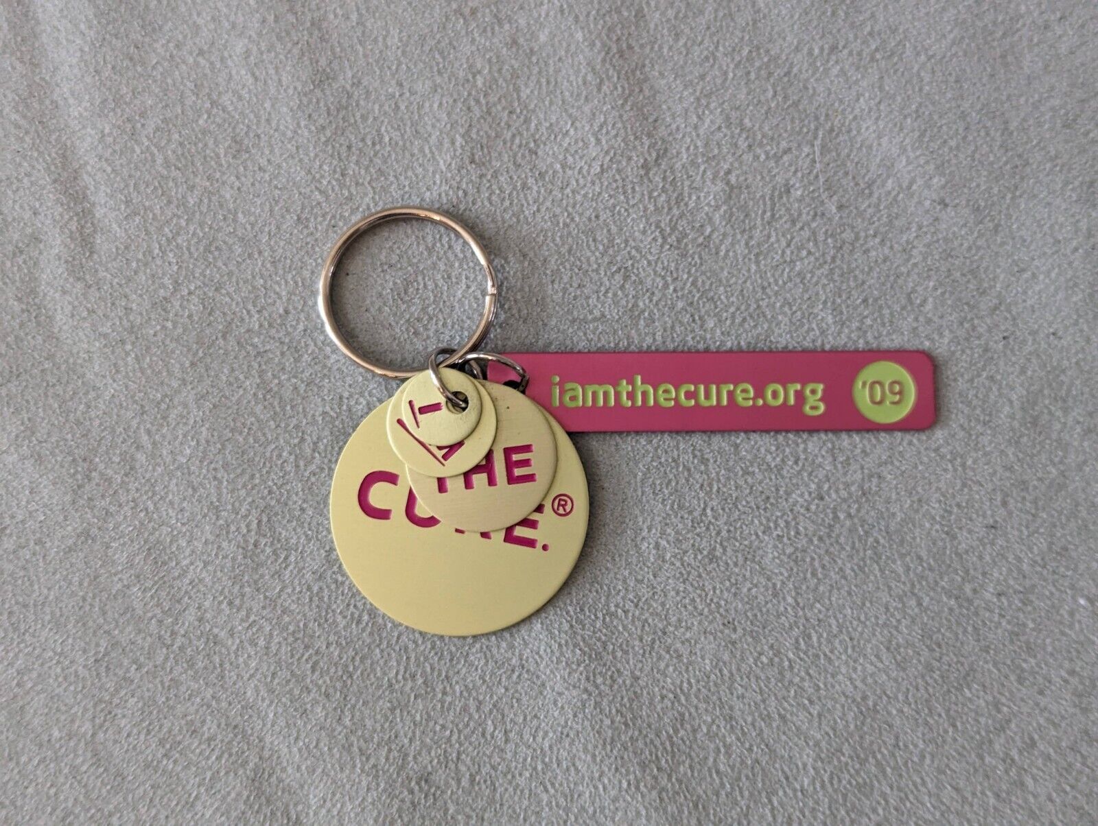 I Am The Cure 2009 Breast Cancer Awareness Keychain Keyring Metal Round Shapes