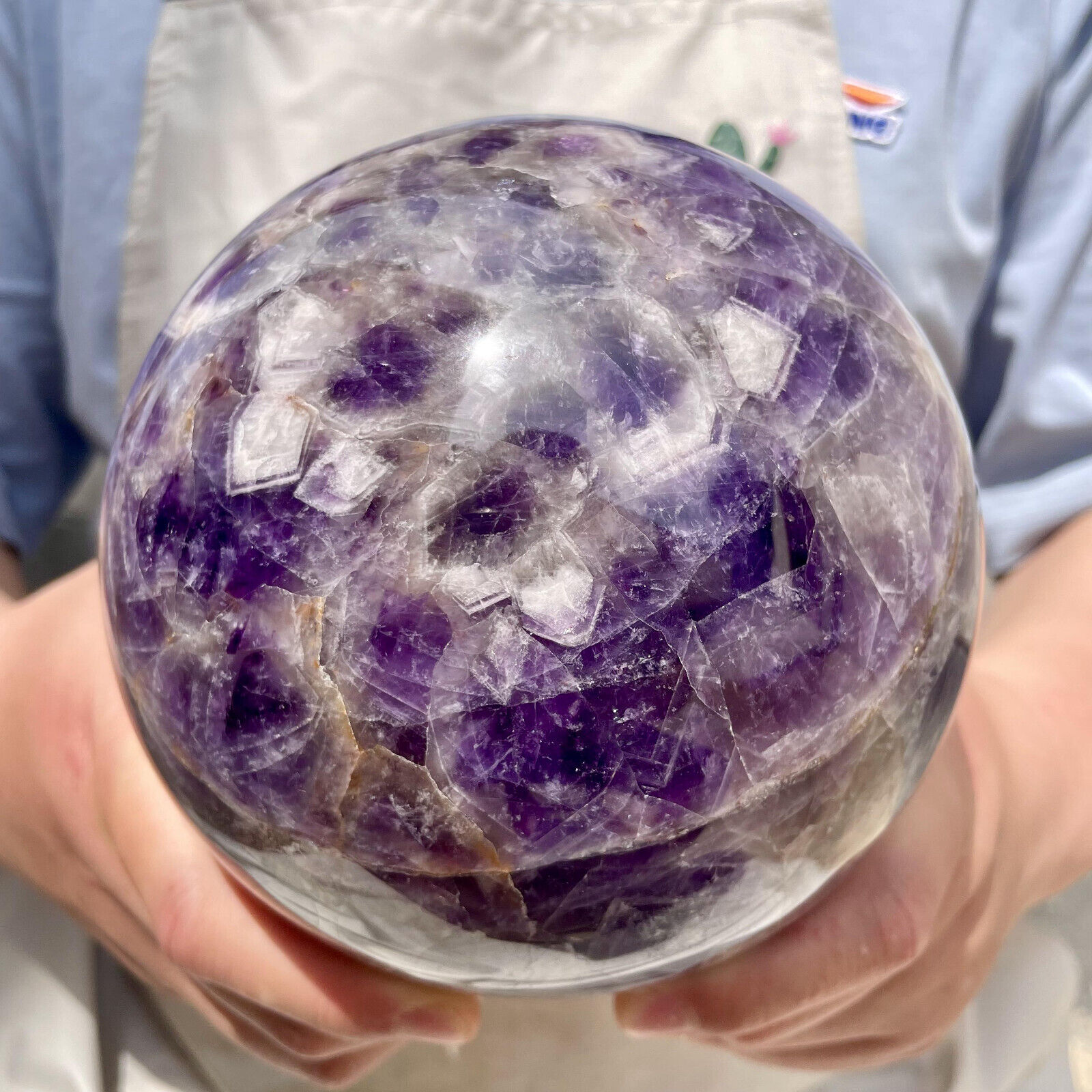 Natural Dream Amethyst Quartz Sphere Crystal Reiki Healing 4000g