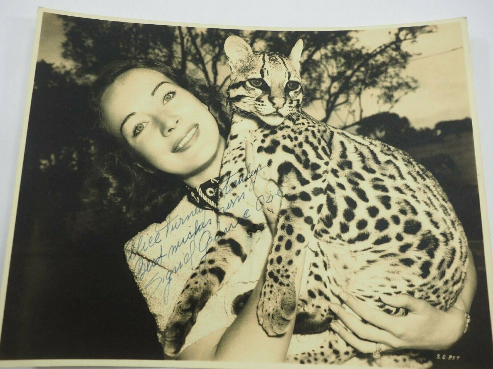 Sigrid Gurie and Ozie Autographed Photo to Alice Turney Walt Disney Artist 7 x 9