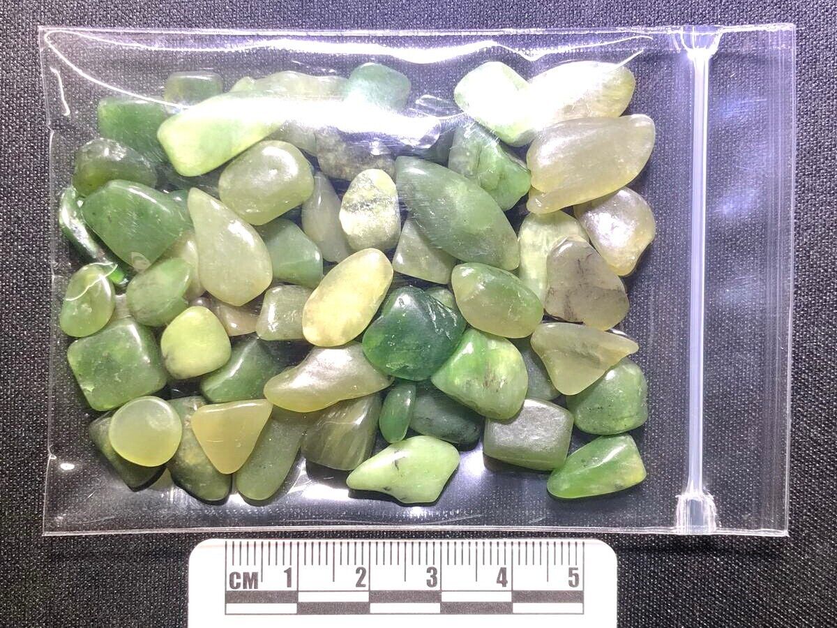 2 oz Dark Green Jade Small Tumbled Stone Gemstone Crystal Chips