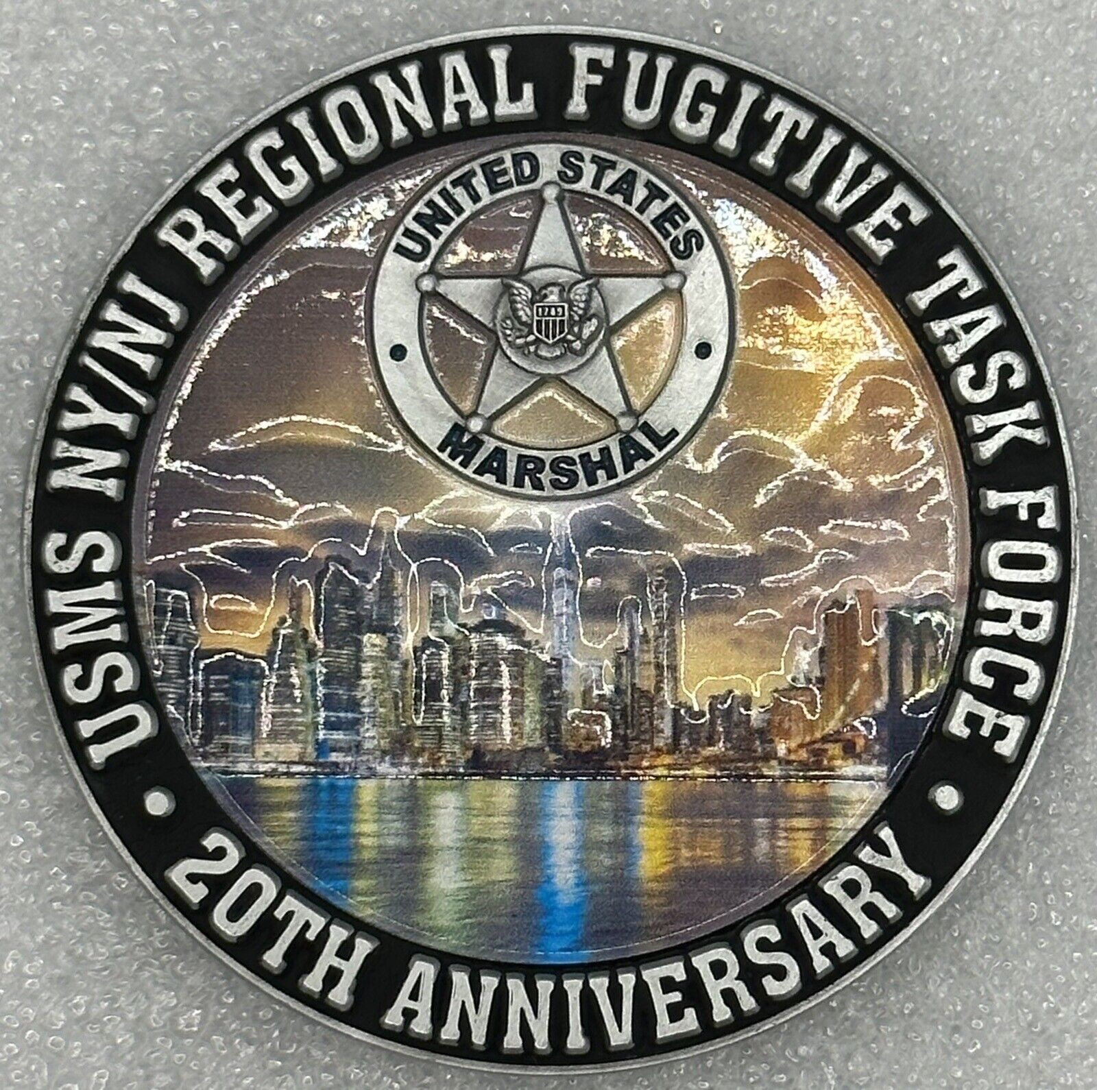 Rare USMS New York New Jersey Regional TF  20th Anniversary Challenge Coin