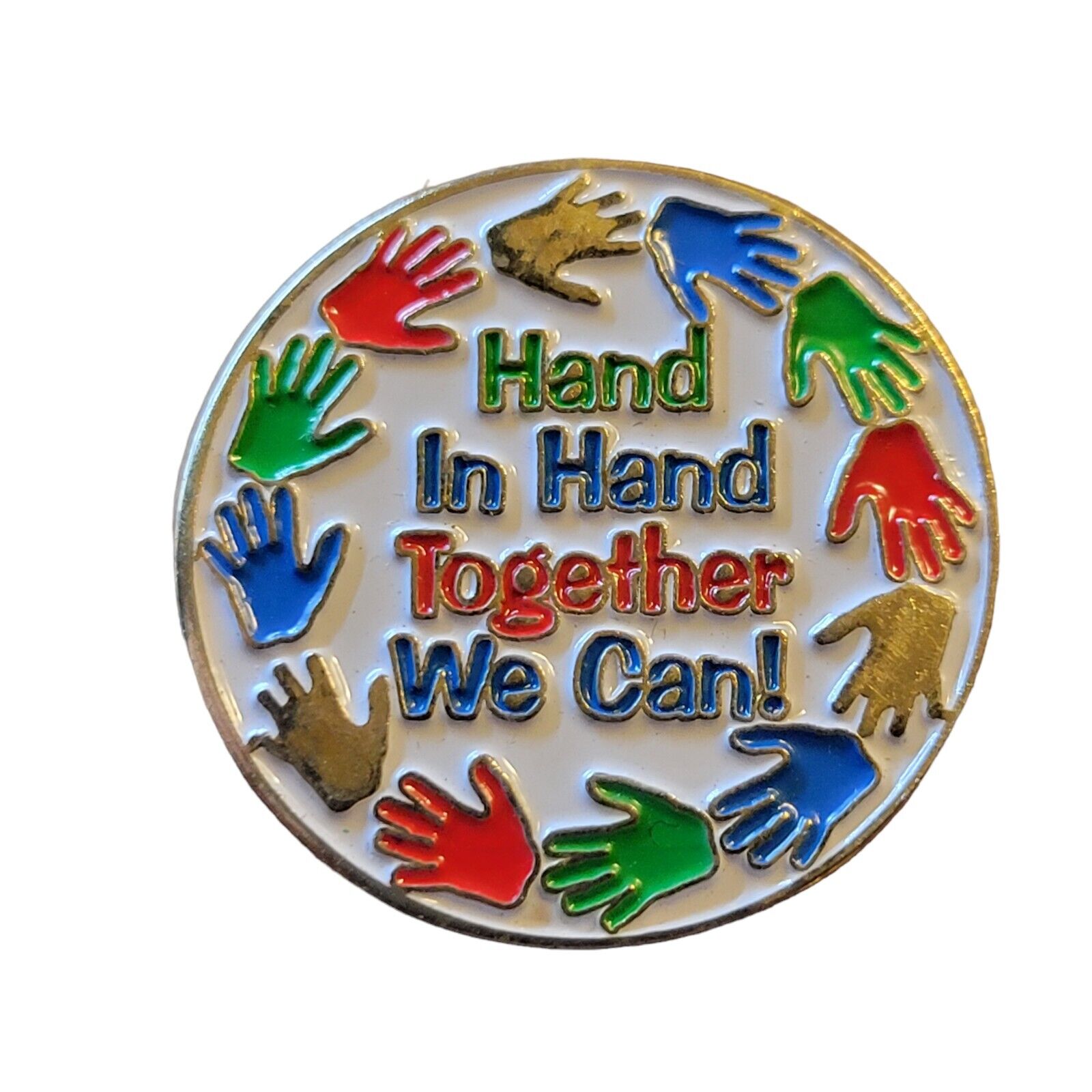 Hand In Hand Together We Can Lapel Pin