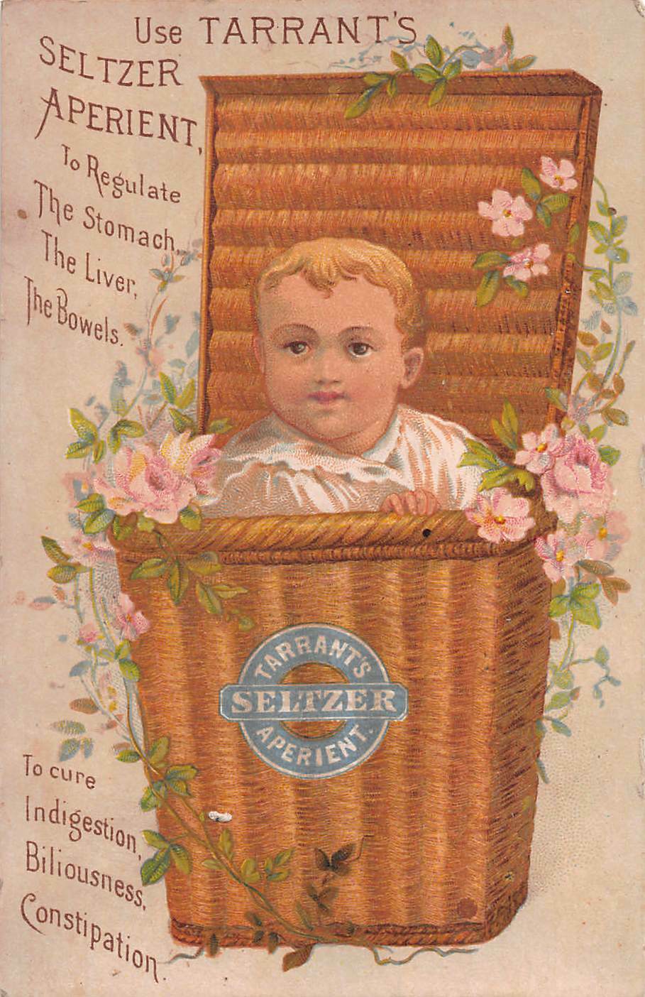 Tarrant\'s Seltzer Aperient, Medicine, Early Trade Card, Size:120 mm x 77 mm