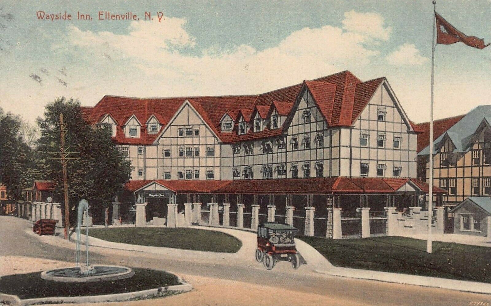Wayside Inn, Ellenville, New York, Early Postcard, Used in 1919