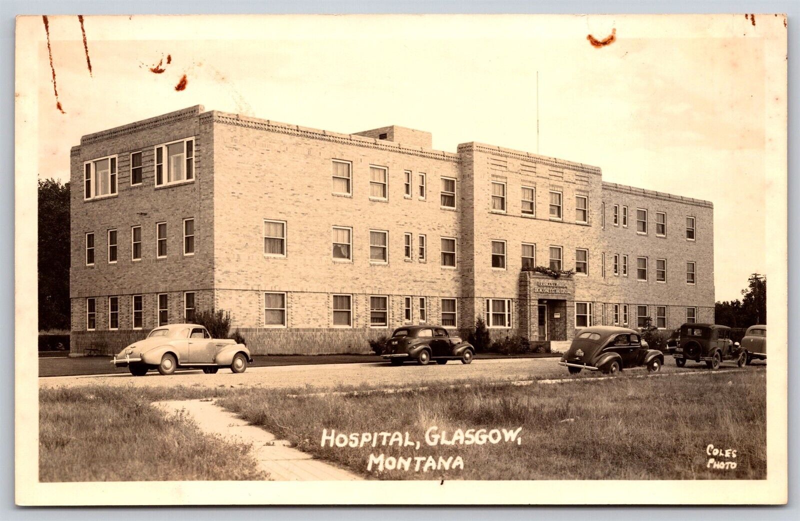 Postcard Hospital, Glasgow, Montana Coles RPPC B61
