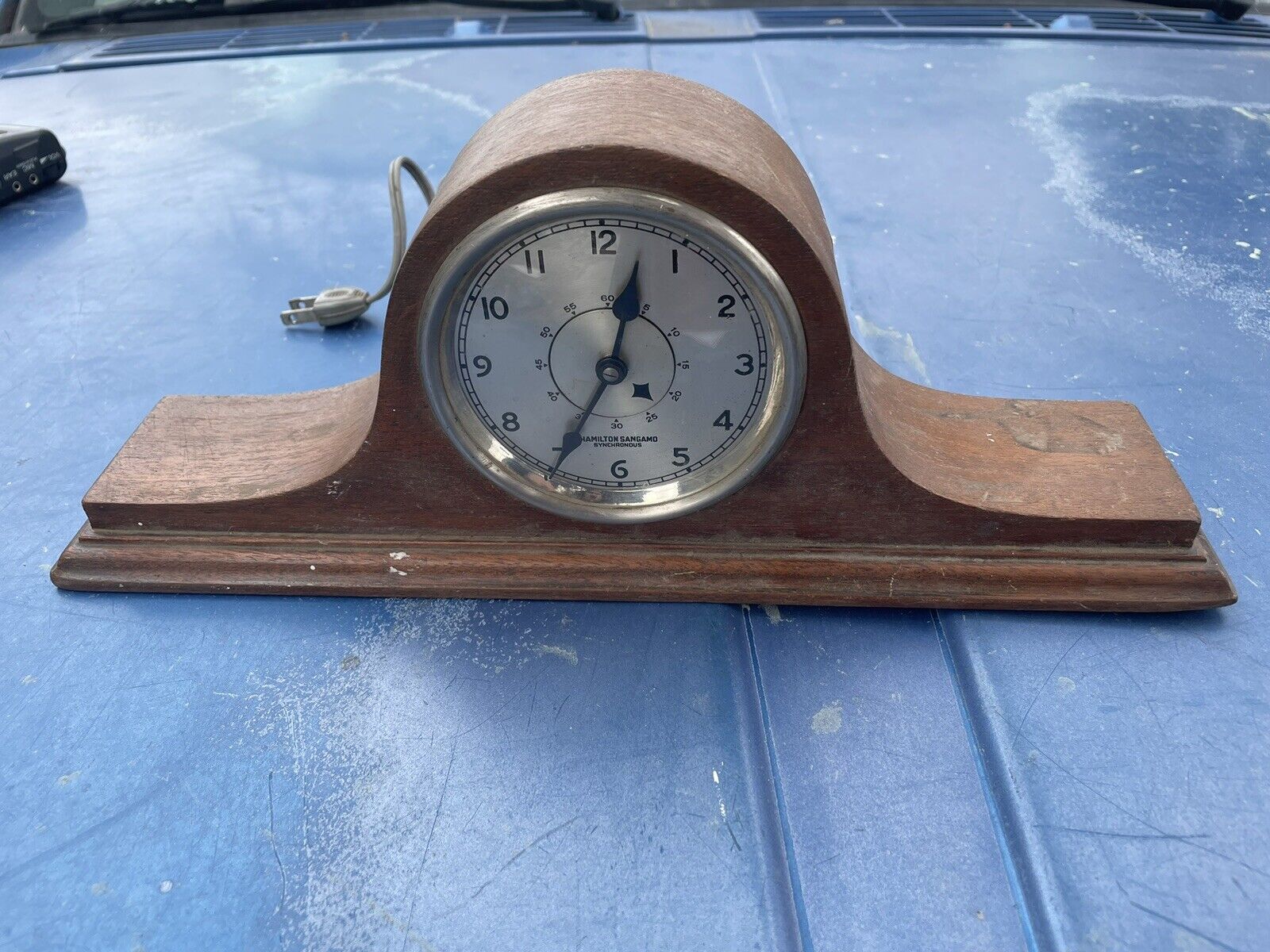 Vintage HAMILTON SANGAMO Synchronous Motor Mantel Clock S-405 untested as is