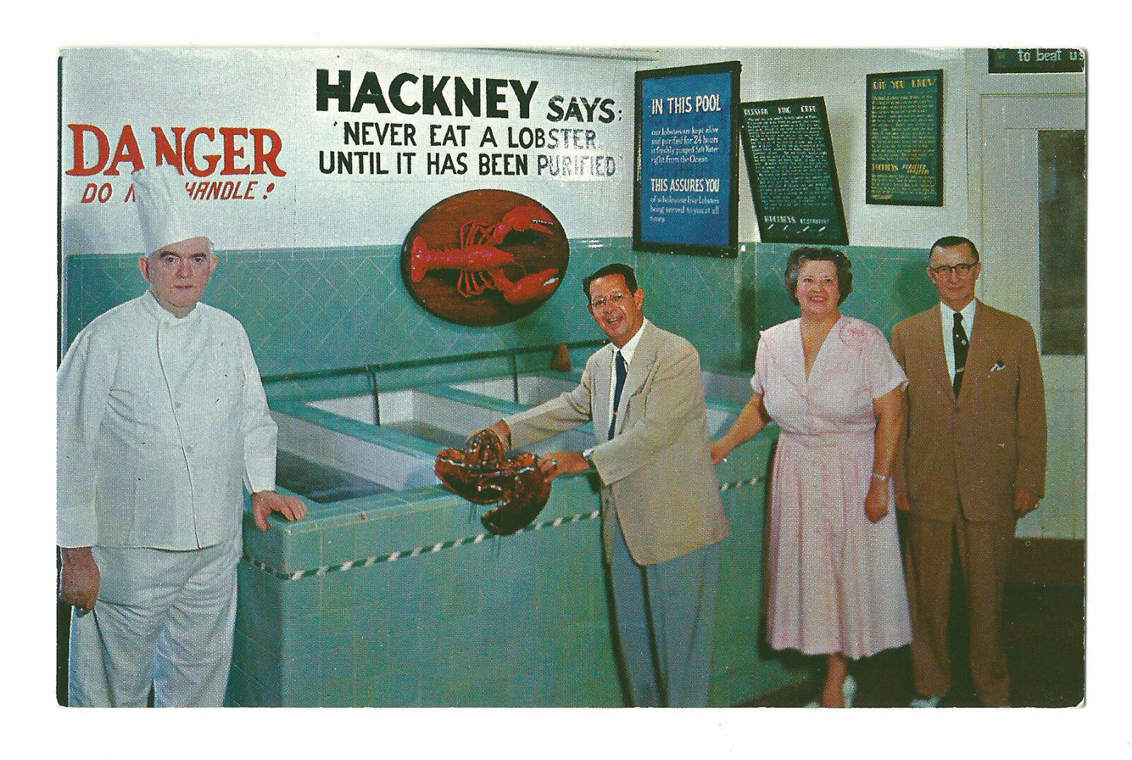 Vintage Postcard Hackney\'s World Famous Seafood Restaurant Atlantic City Lobster