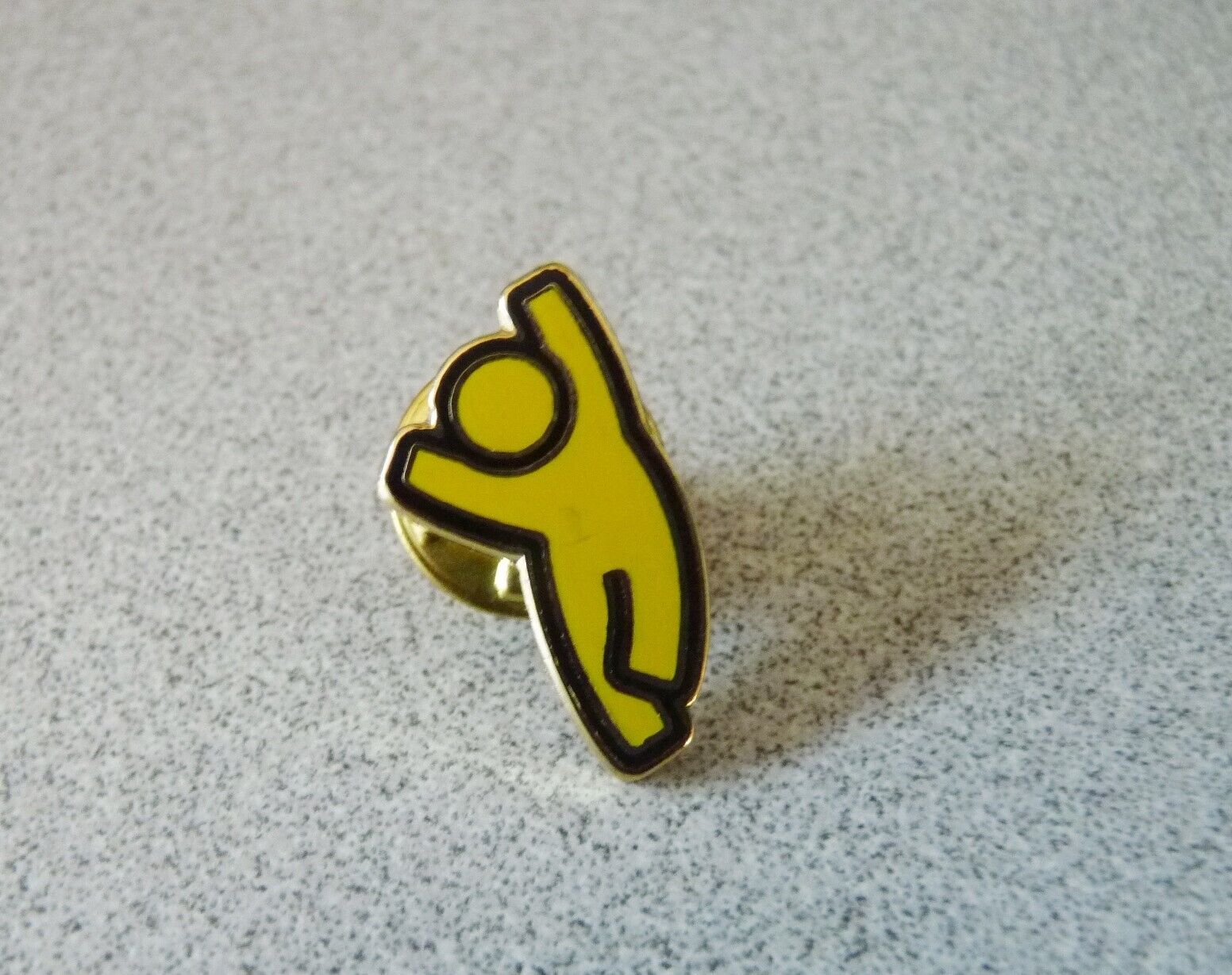 RARE Vintage Sealed AOL America Online Running Man leaping Lapel Pin Yellow