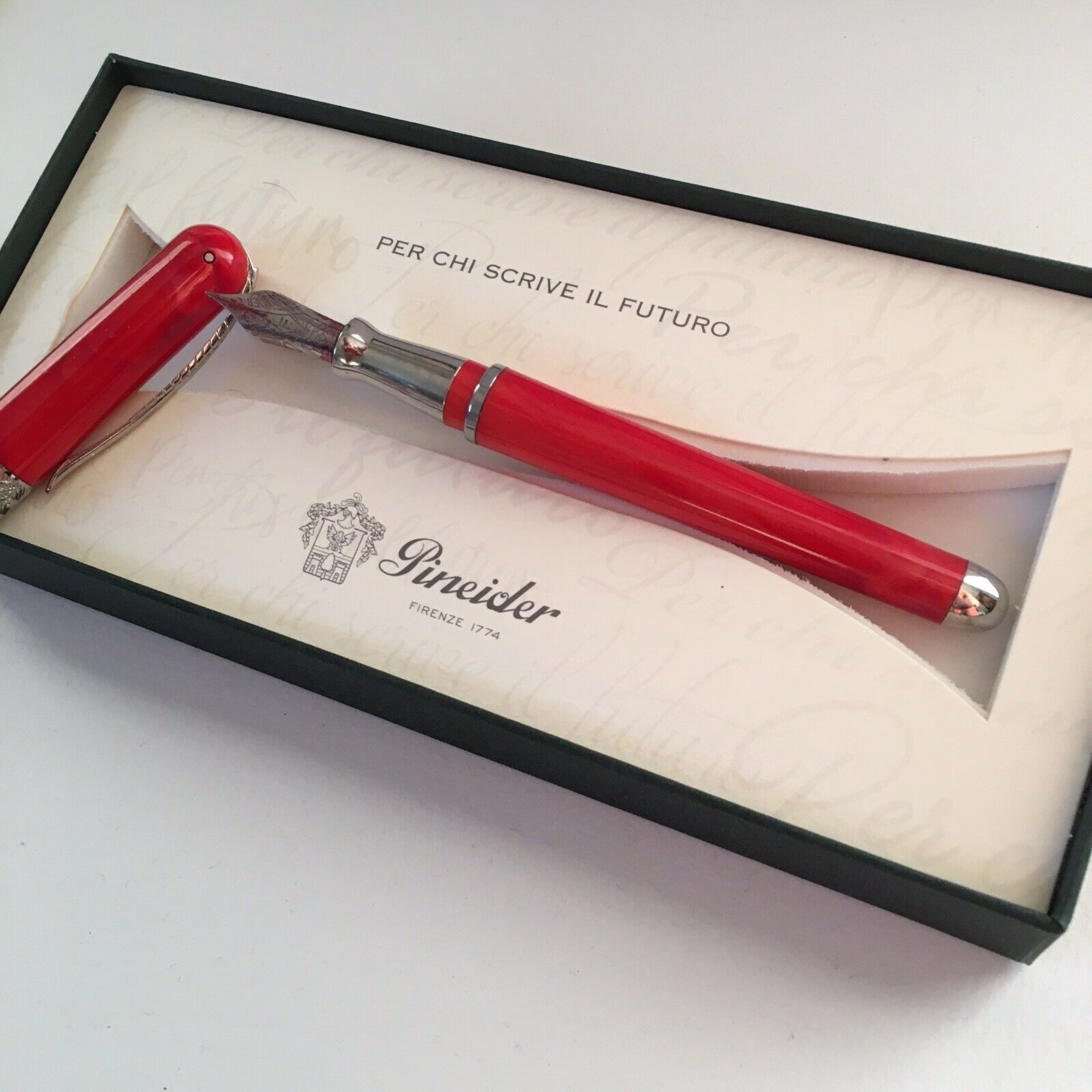 Pineider Avatar UR Fountain Pen - Devil Red, Fine Nib With Box