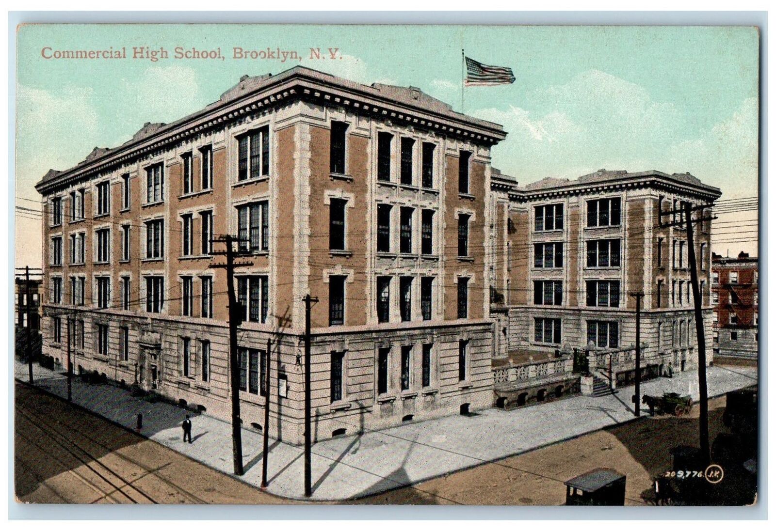 c1910\'s Commerical High School Building Brooklyn New York NY Antique Postcard