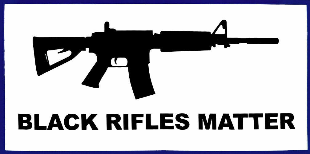 Black Rifles Matter White Black Vinyl Decal Bumper Sticker
