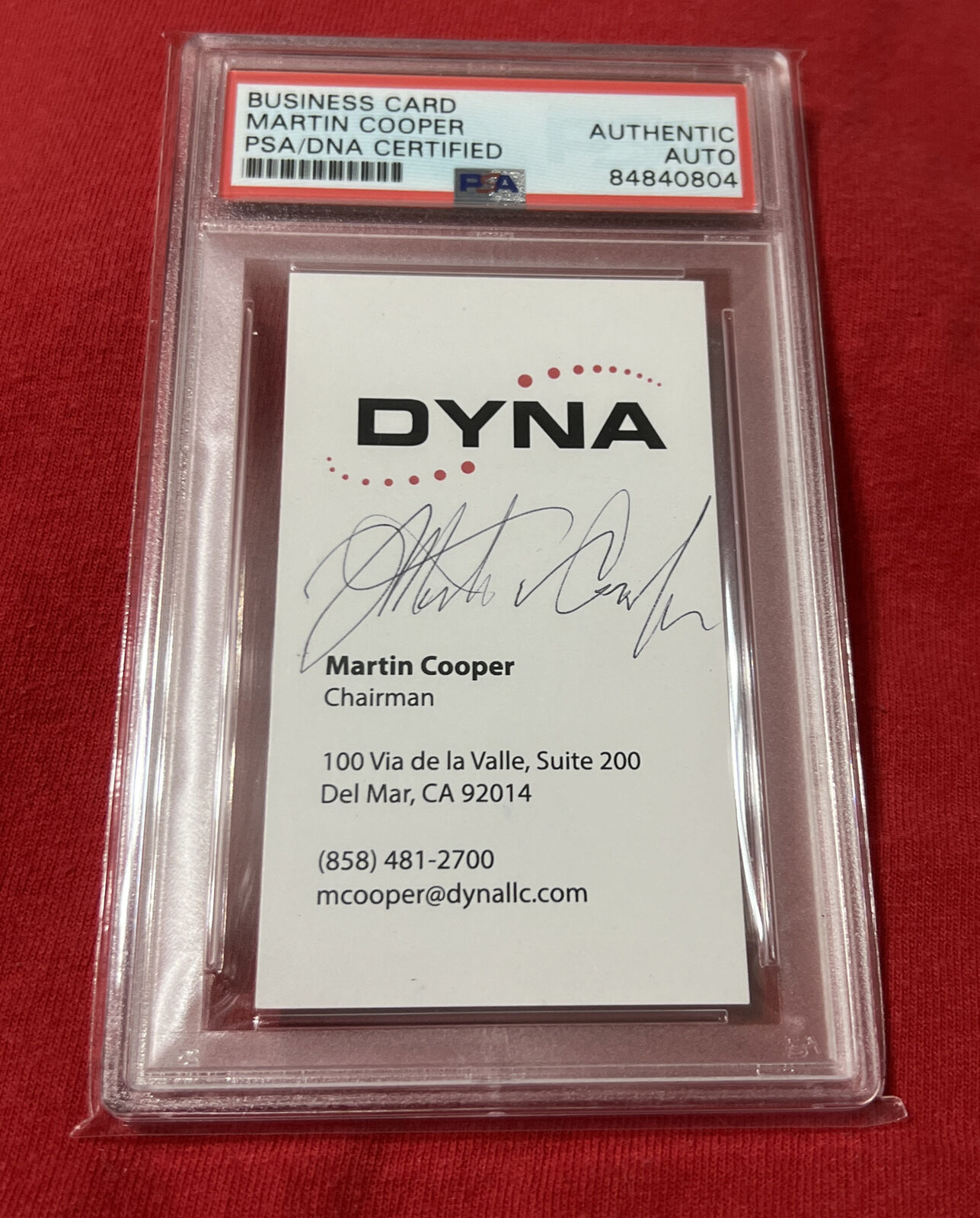 Martin Cooper PSA/DNA Autograph Signed Business Card Invented the Cellular Phone