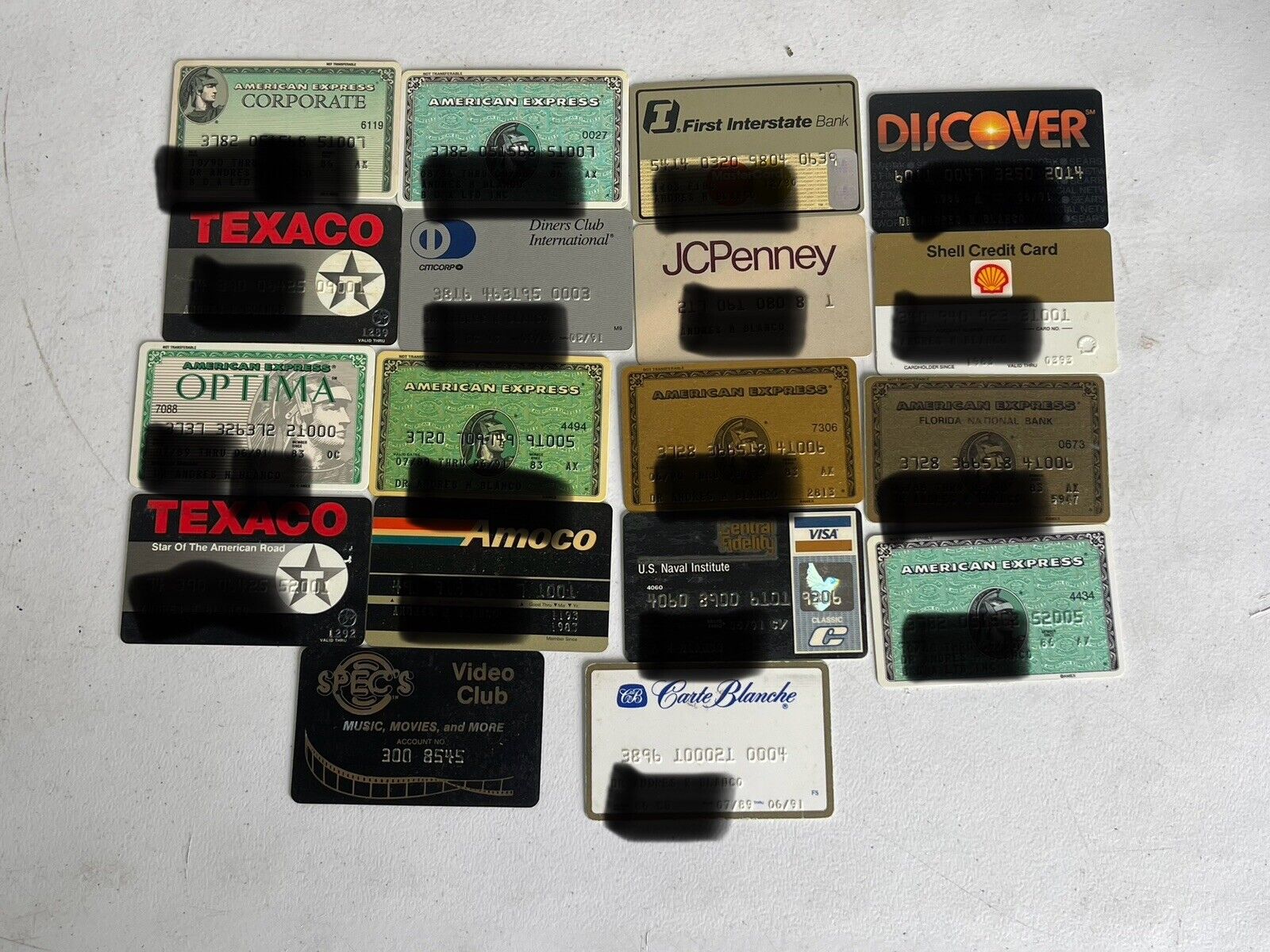 Vintage Credit Card LOT OF 18 - Expired American Express Carte Blanche Diners