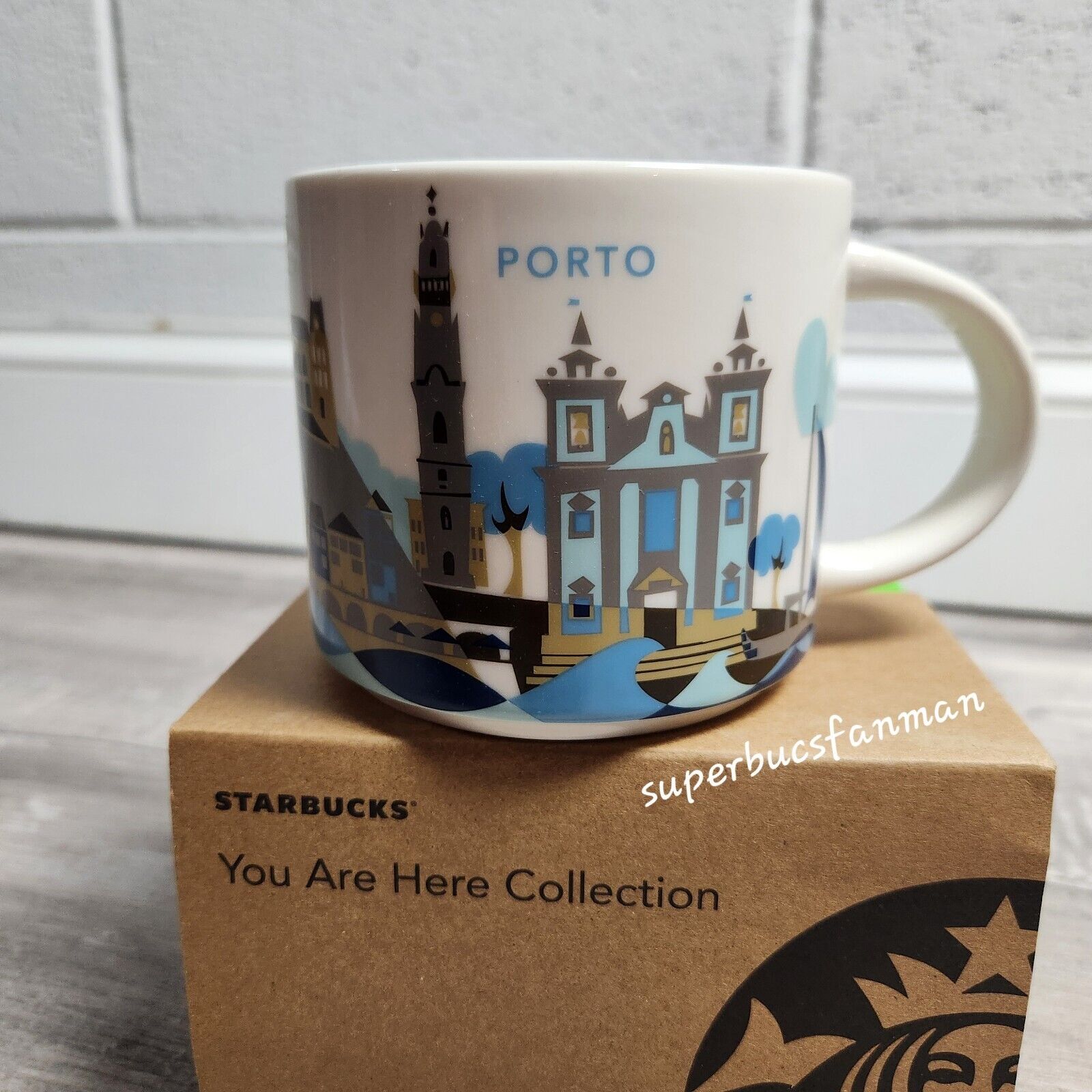 Starbucks Porto Portugal You Are Here Series Coffee 14oz Mug Brand New W/Box 