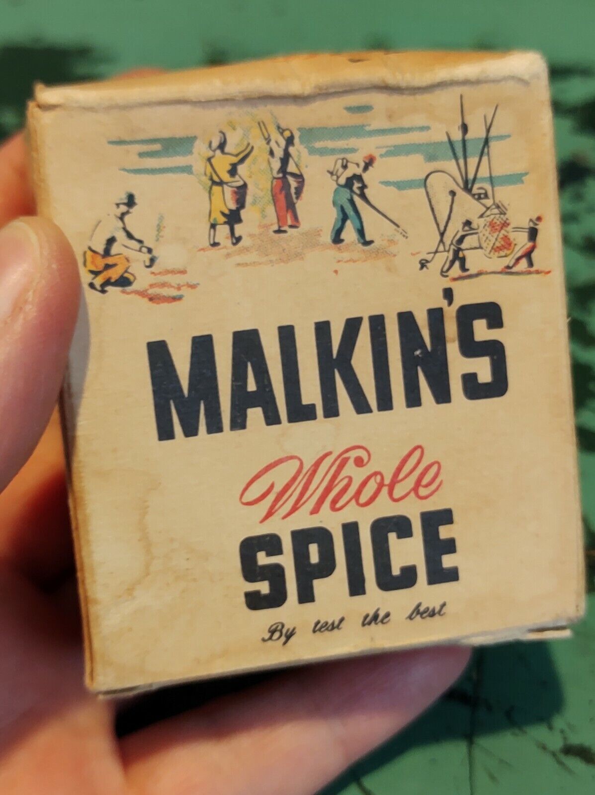 Vintage Malkin\'s Whole Spice Caraway Cardboard Box With Some Contents RARE