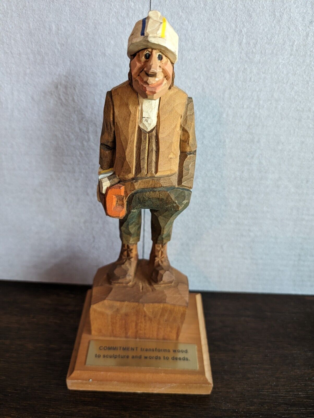 Hand-carved Wood Construction Worker or Handyman - Trophy Award