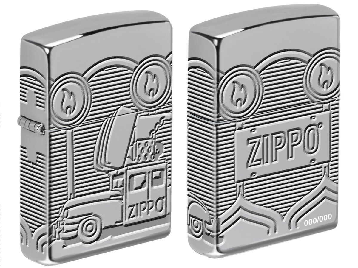 Zippo 1723, Zippo Car, Deep Carved HP Chrome Armor Lighter, Numbered to 100