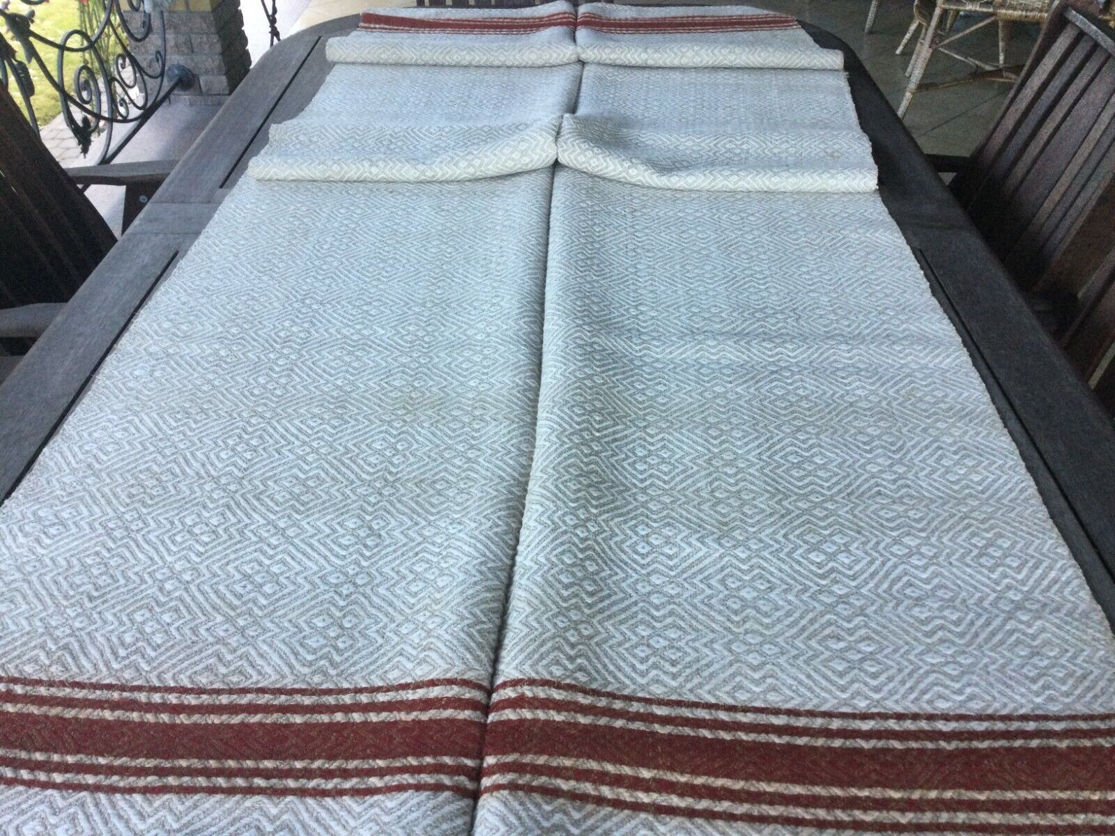 Hand Woven Hemp Linen Fabric Homespun European Textile Antique Rustic Primitive