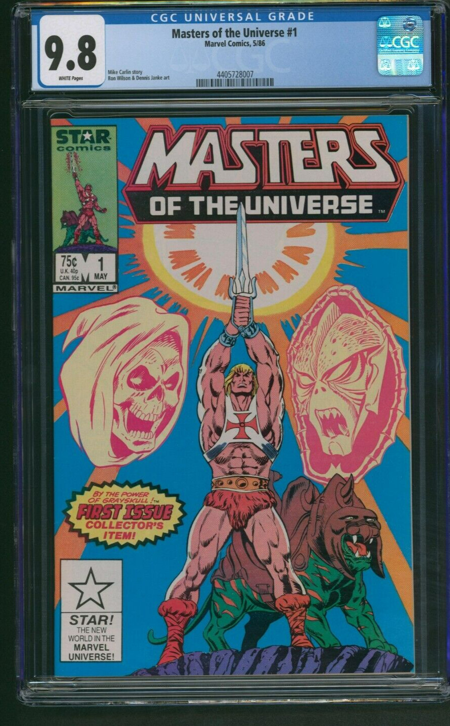 Masters of the Universe #1 CGC 9.8 White Pages Marvel Comics 1986 He-Man