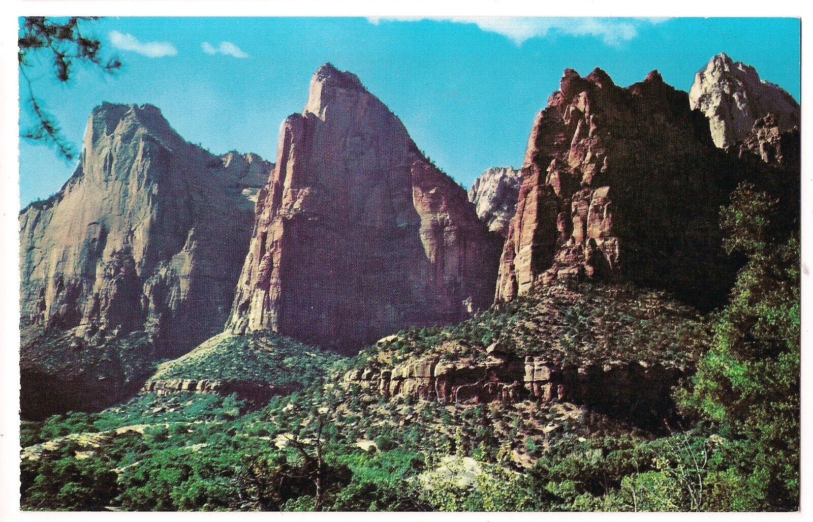 COURT Of The PATRIARCHS 3 Lofty Peaks Zion National Park Utah Postcard UT 